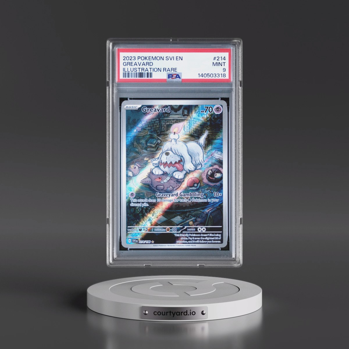 2023 Pokémon Svi EN-Scarlet & Violet #214 Greavard - Illustration Rare (PSA 9 MINT)