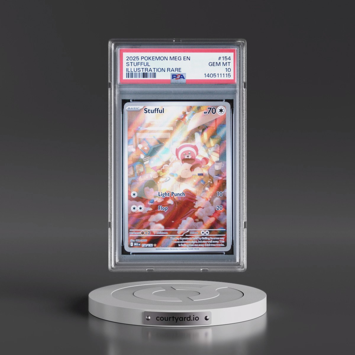 2025 Pokémon Meg EN-Mega Evolution #154 Stufful - Illustration Rare (PSA 10 GEM MINT)