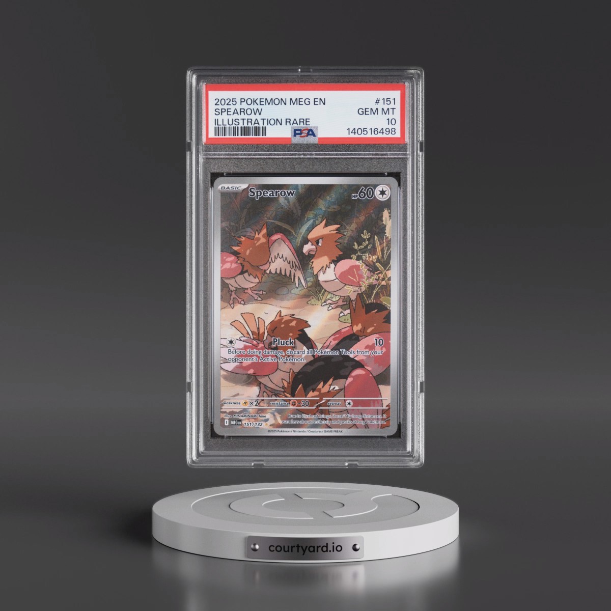 2025 Pokémon Meg EN-Mega Evolution #151 Spearow - Illustration Rare (PSA 10 GEM MINT)
