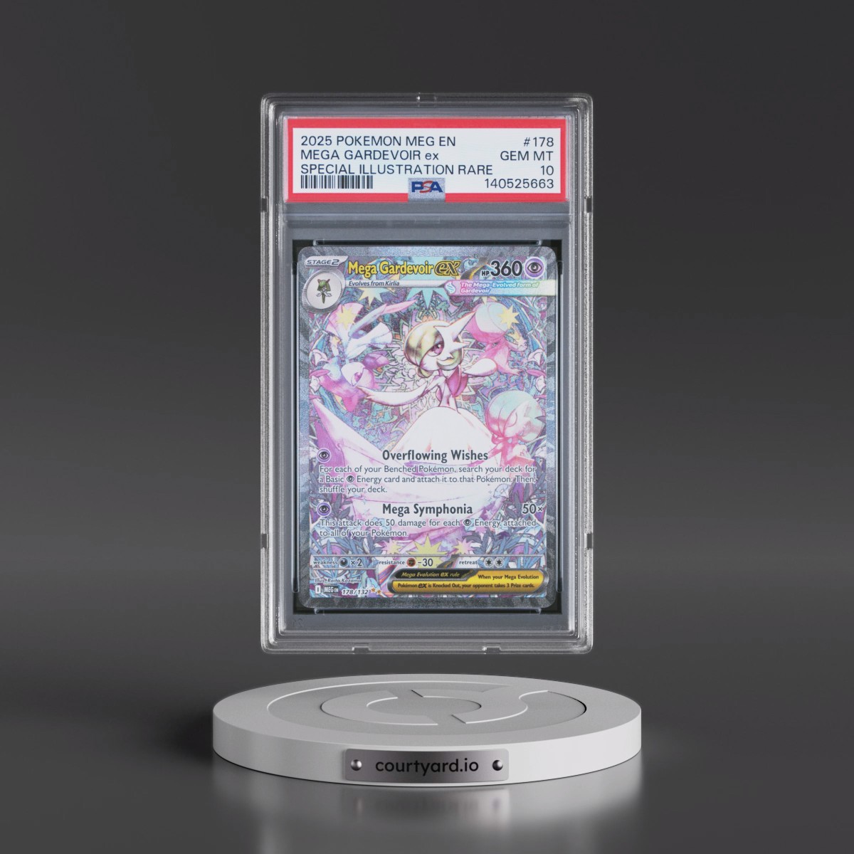 2025 Pokémon Meg EN-Mega Evolution #178 Mega Gardevoir EX - Holo Special Illustration Rare (PSA 10 GEM MINT)