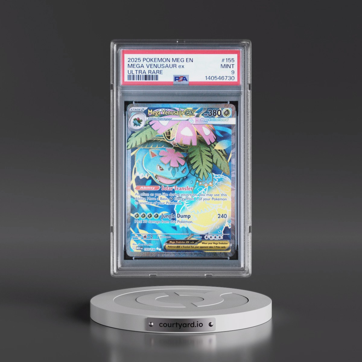 2025 Pokémon Meg EN-Mega Evolution #155 Mega Venusaur EX - Holo Ultra Rare (PSA 9 MINT)