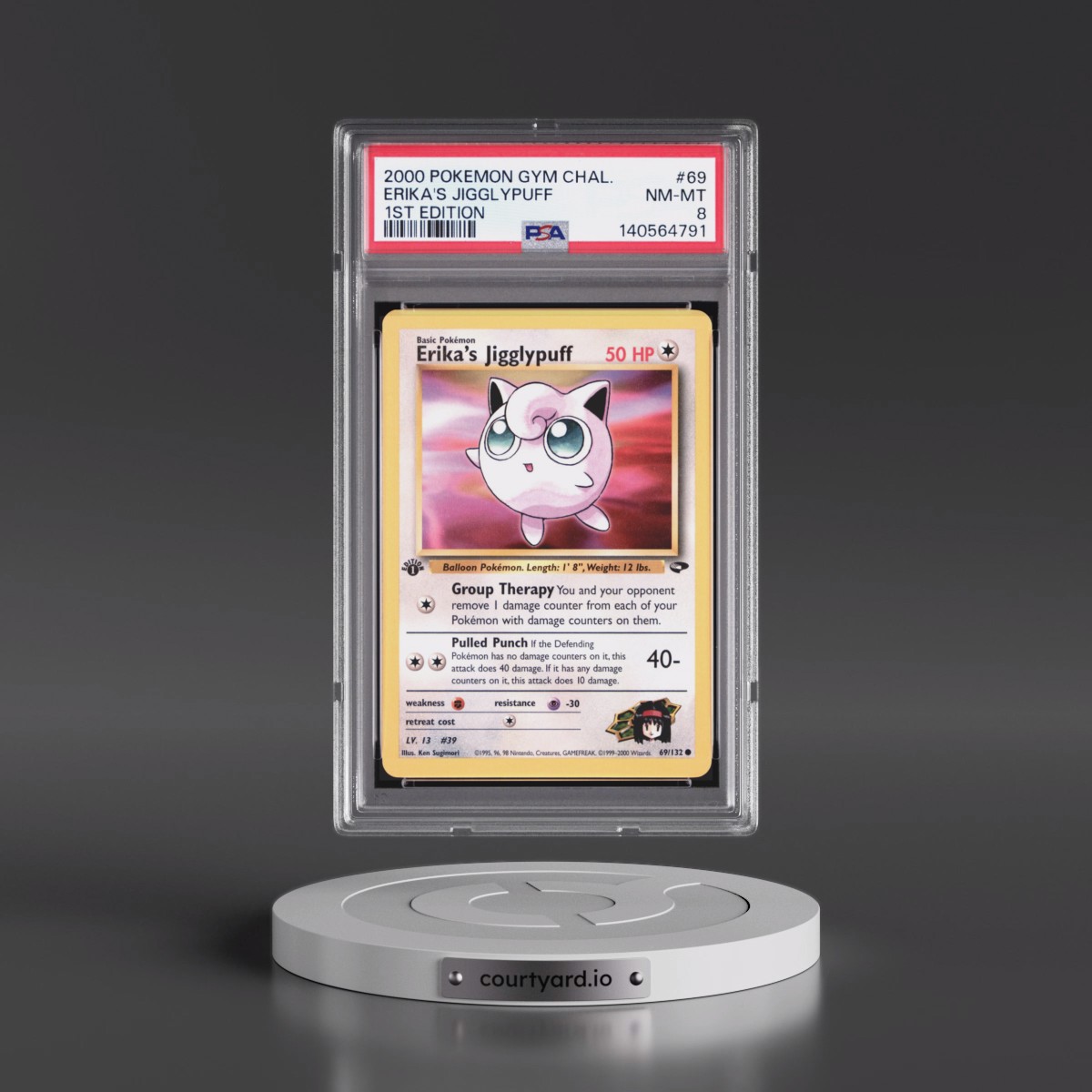 2000 Pokémon Gym Challenge #69 Erika's Jigglypuff - 1st Edition (PSA 8 NM-MT)