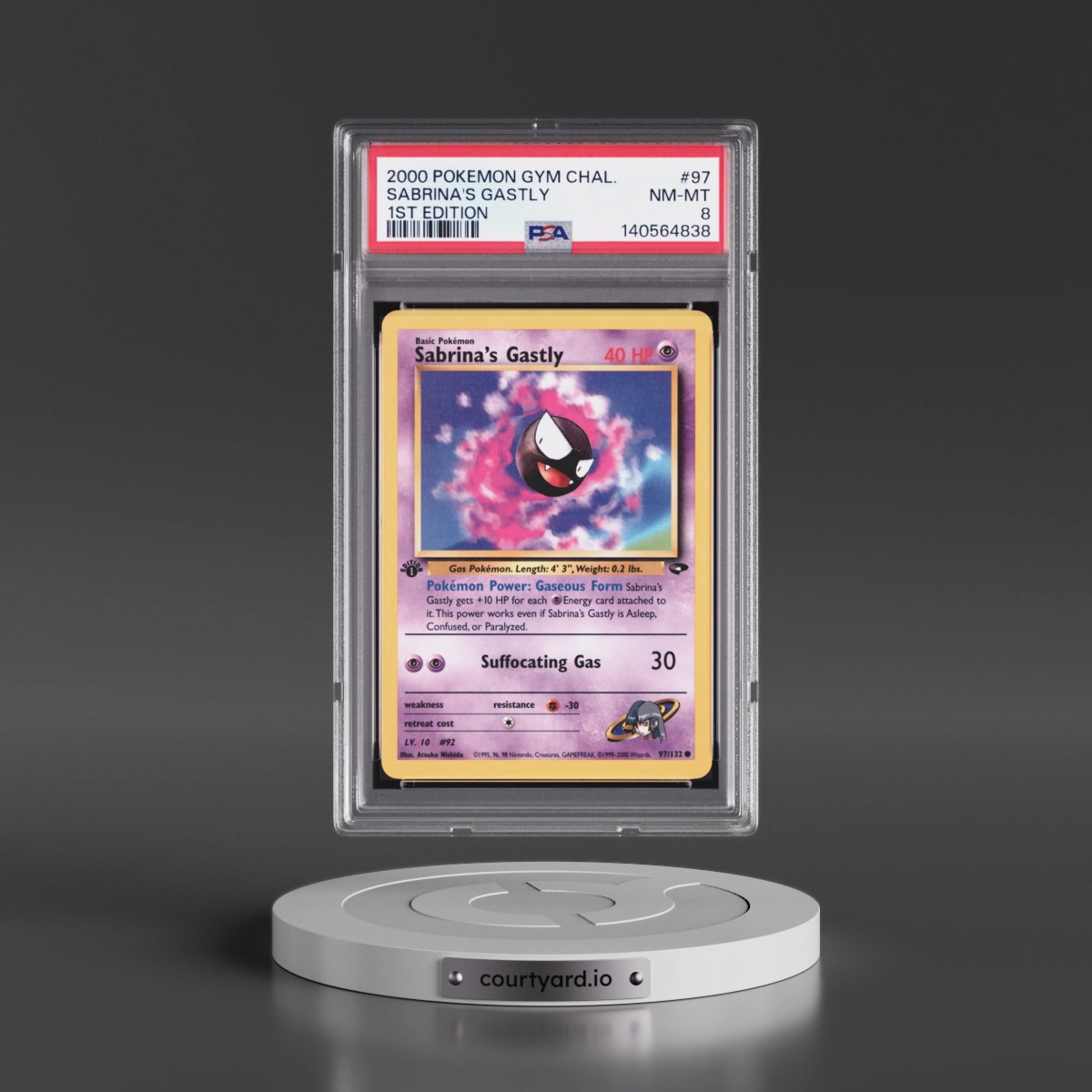 2000 Pokémon Gym Challenge Sabrina's Gastly - 1st Edition #97 PSA 8