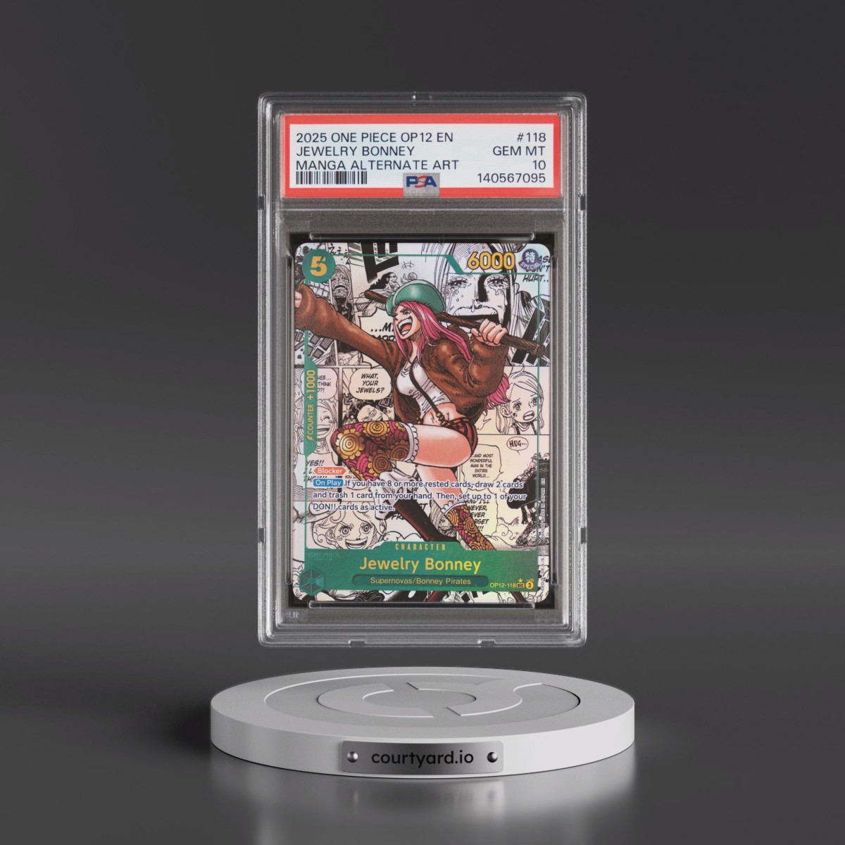 2025 One Piece OP12-Legacy of the Master #118 Jewelry Bonney - Manga Alternate Art (PSA 10 GEM MINT)