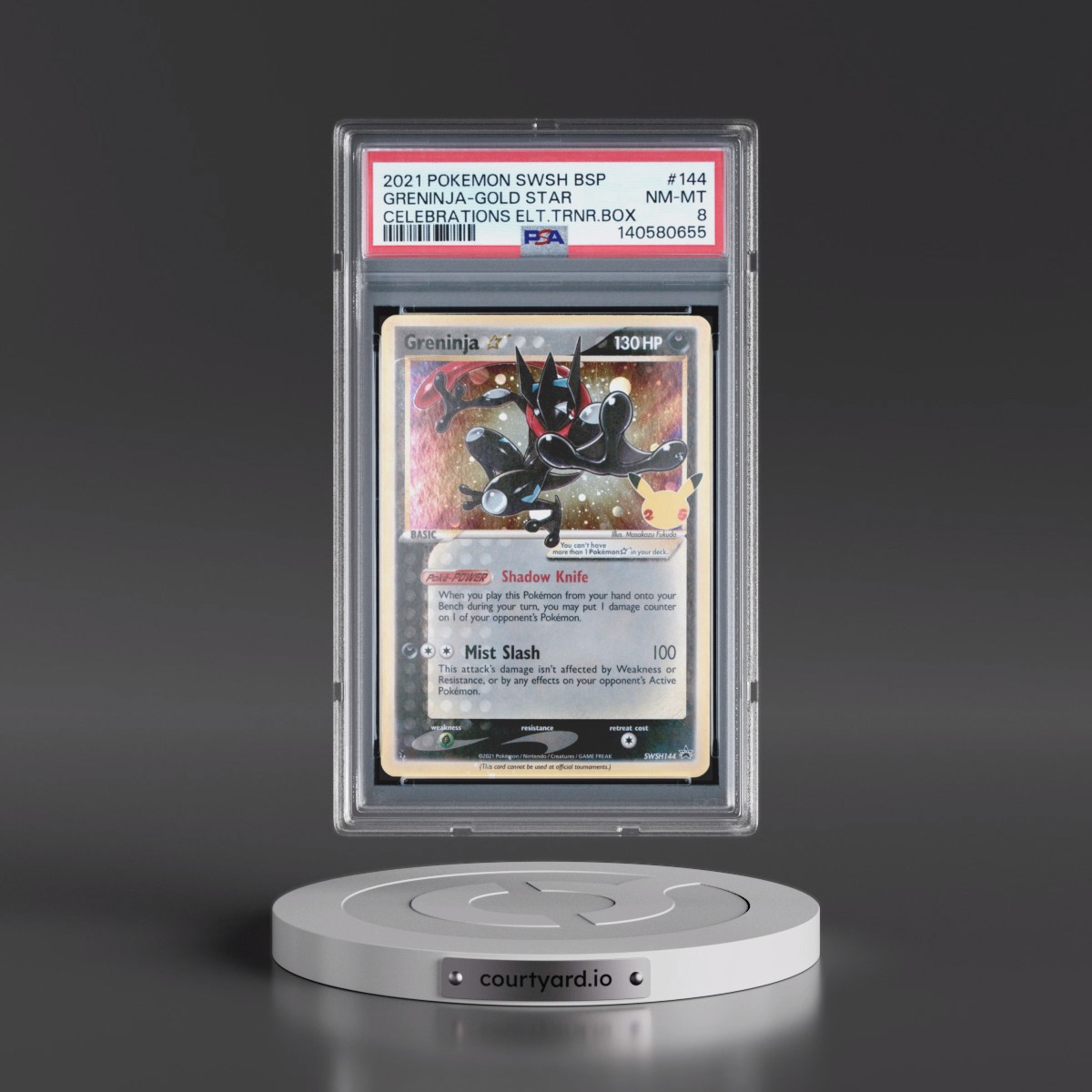 2021 Pokémon Swsh Black Star Promo #144 Greninja-Gold Star - Celebrations Elite Trainer Box (PSA 8 NM-MT)