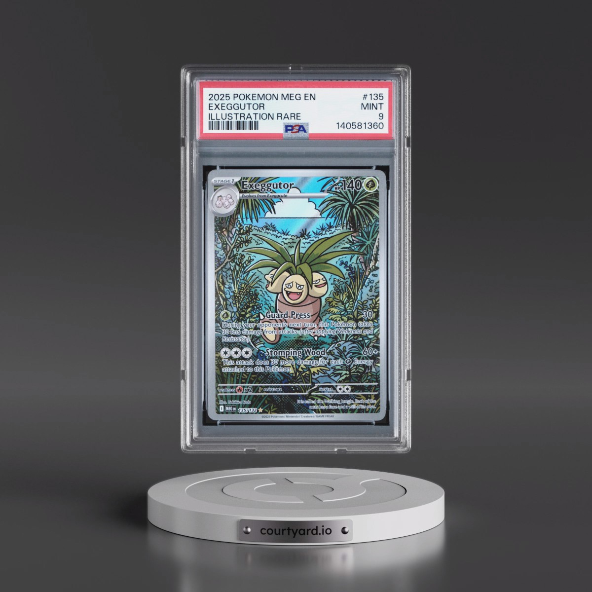 2025 Pokémon Meg EN-Mega Evolution #135 Exeggutor - Illustration Rare (PSA 9 MINT)