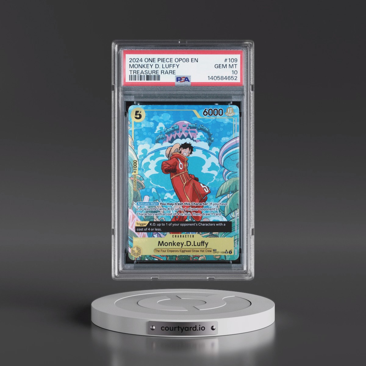 2024 One Piece OP08-Two Legends #109 Monkey D. Luffy - Treasure Rare (PSA 10 GEM MINT)