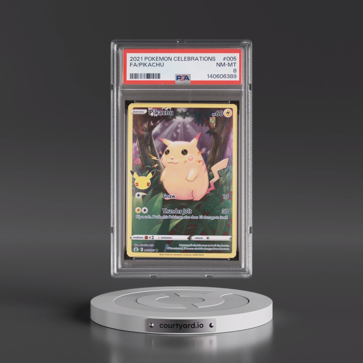 2021 Pokémon Celebrations #005 Pikachu - Full Art (PSA 8 NM-MT)