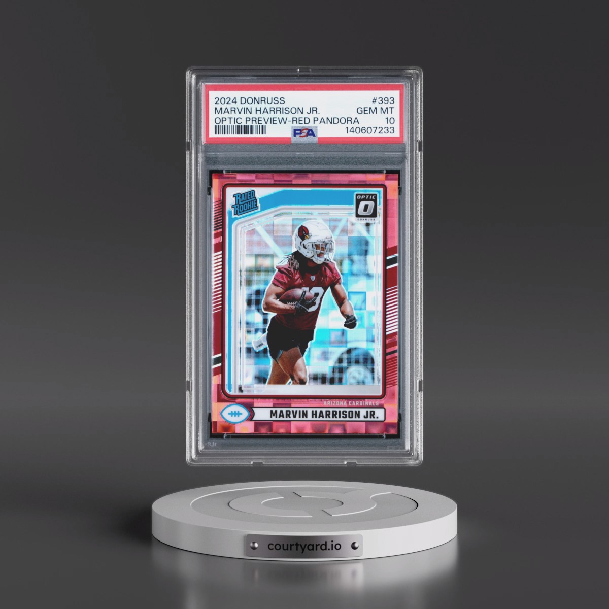2024 Panini Donruss #393 Marvin Harrison Jr. - Optic Preview-Red Pandora (PSA 10 GEM MINT)