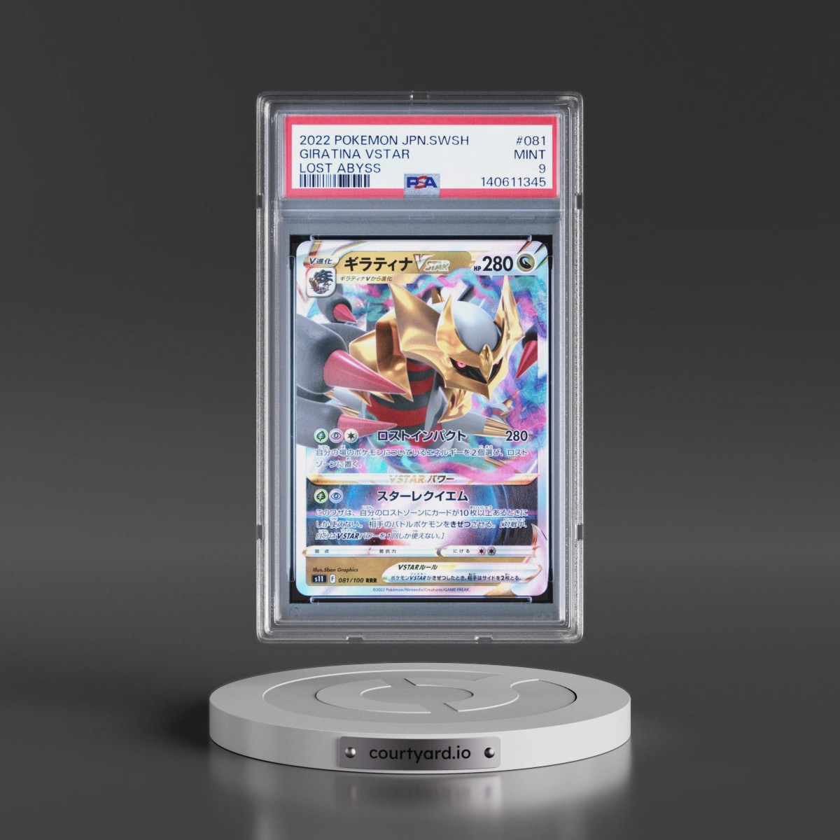 2022 Pokémon Sword & Shield Lost Abyss #081 Giratina Vstar (PSA 9 MINT)