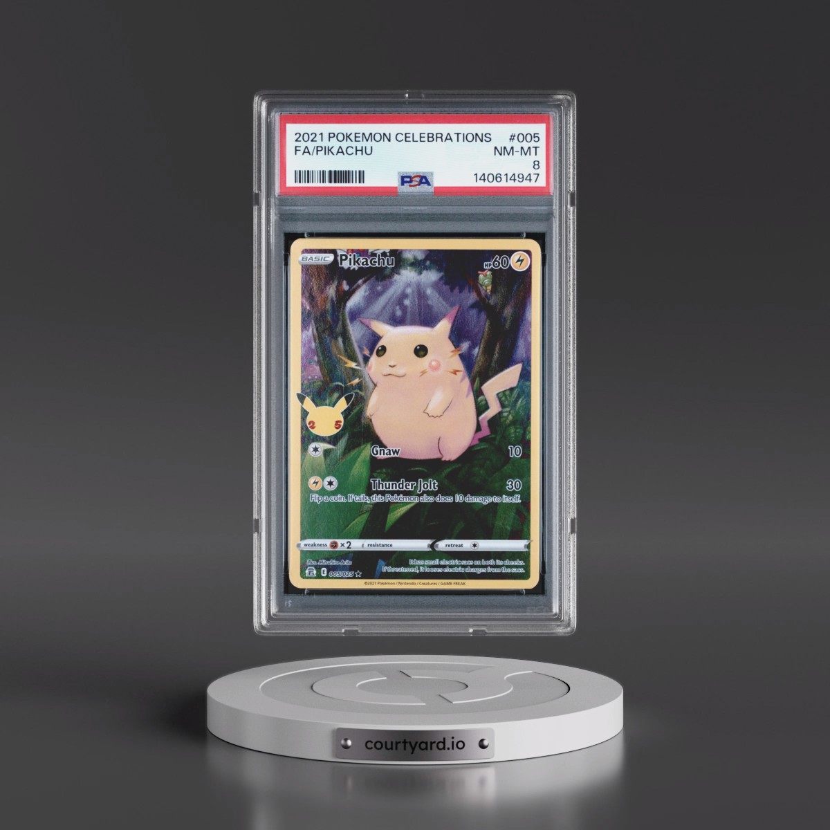 2021 Pokémon Celebrations #005 Pikachu - Full Art (PSA 8 NM-MT)