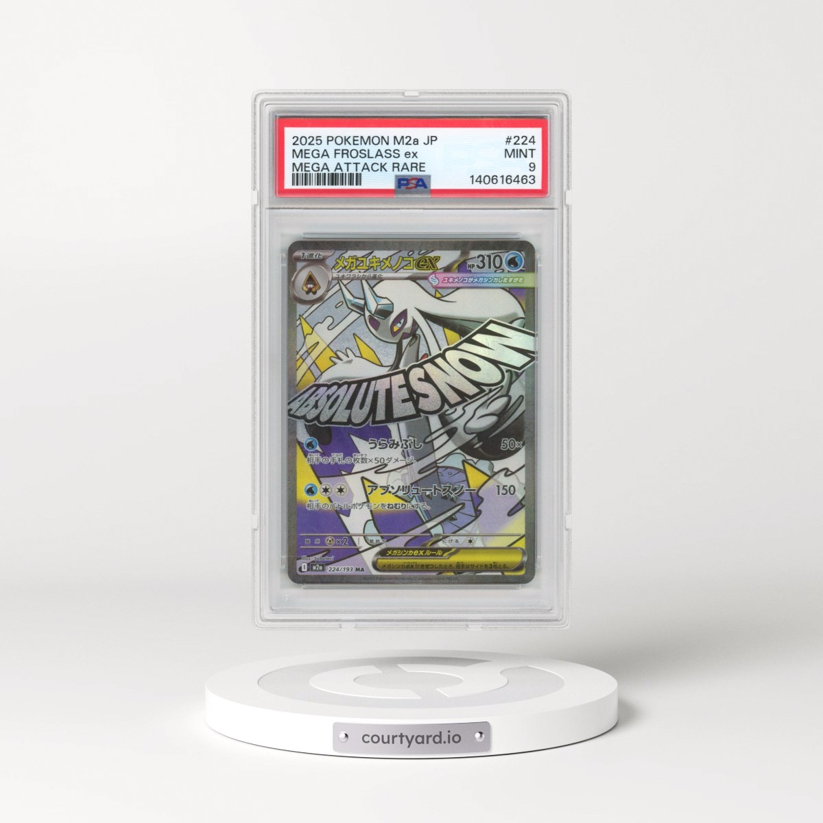 2025 Pokémon M2a-Mega Dream EX #224 Mega Froslass EX - Holo Mega Attack Rare (PSA 9 MINT)