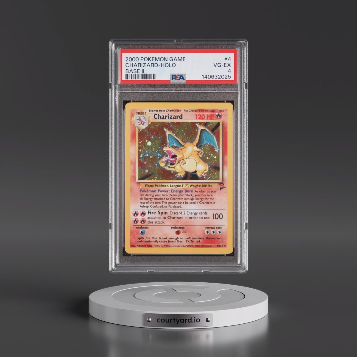 2000 Pokémon Game Base II #4 Charizard - Holo (PSA 4 VG-EX)