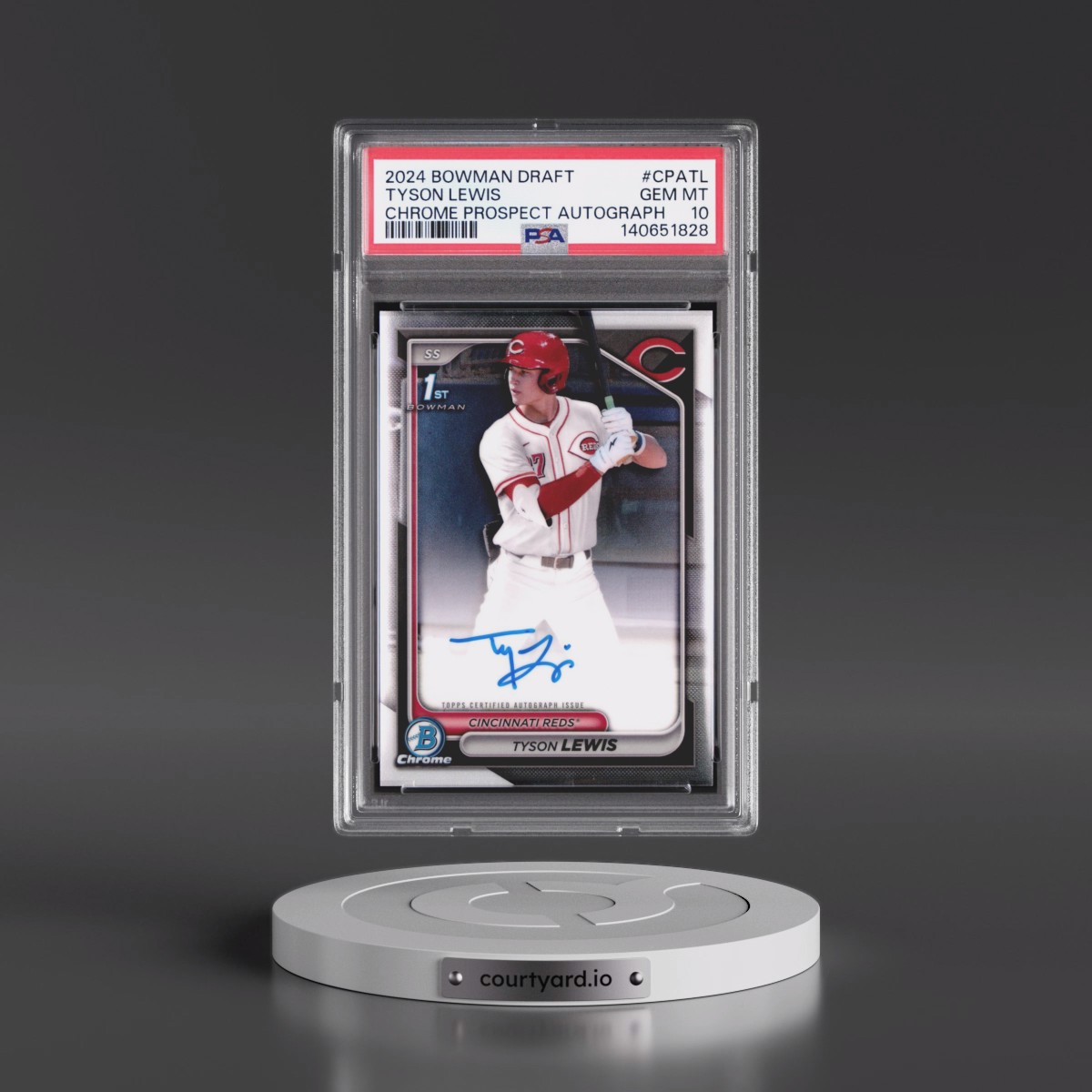 2024 Bowman Draft Chrome Prospect Autographs #CPATL Tyson Lewis (PSA 10 GEM MINT)