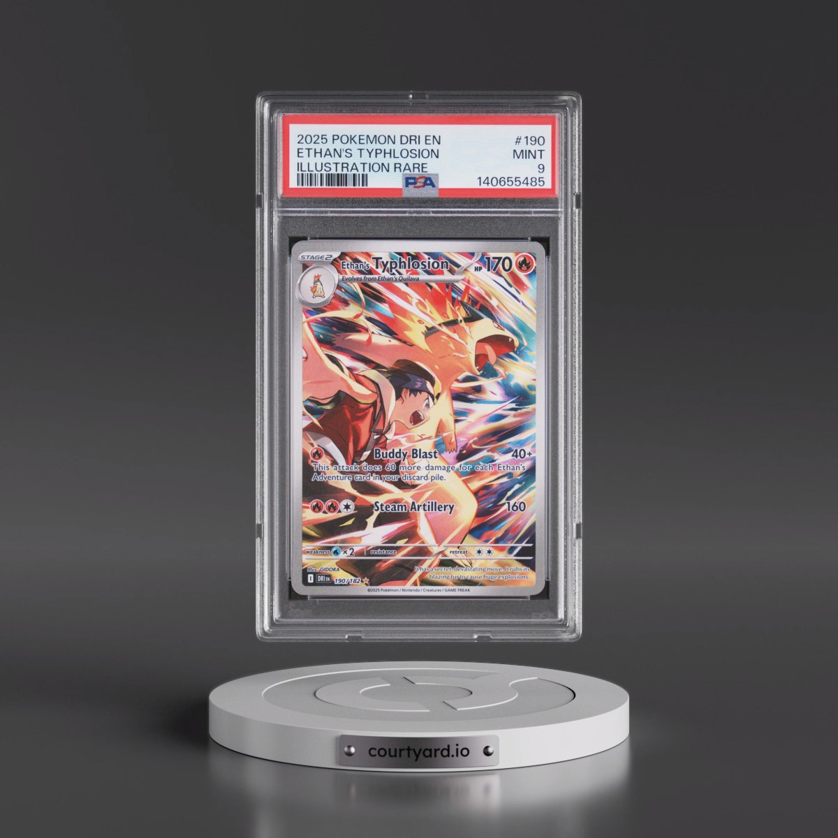 2025 Pokémon Dri EN-Destined Rivals #190 Ethan's Typhlosion - Illustration Rare (PSA 9 MINT)