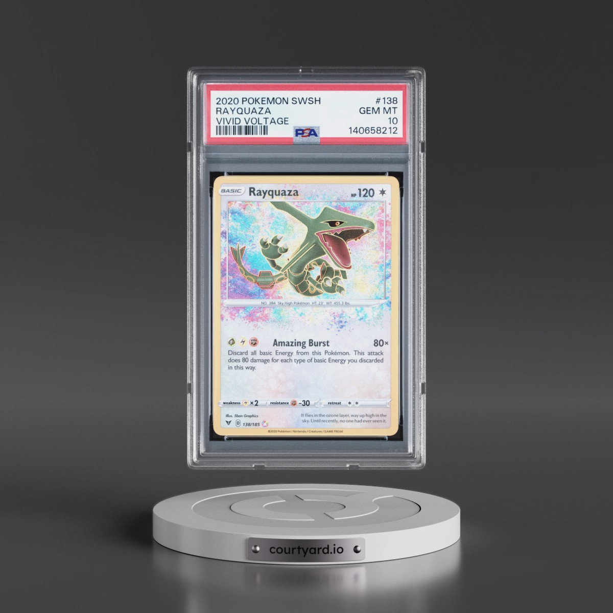 2020 Pokémon Sword & Shield Vivid Voltage #138 Rayquaza (PSA 10 GEM MINT)