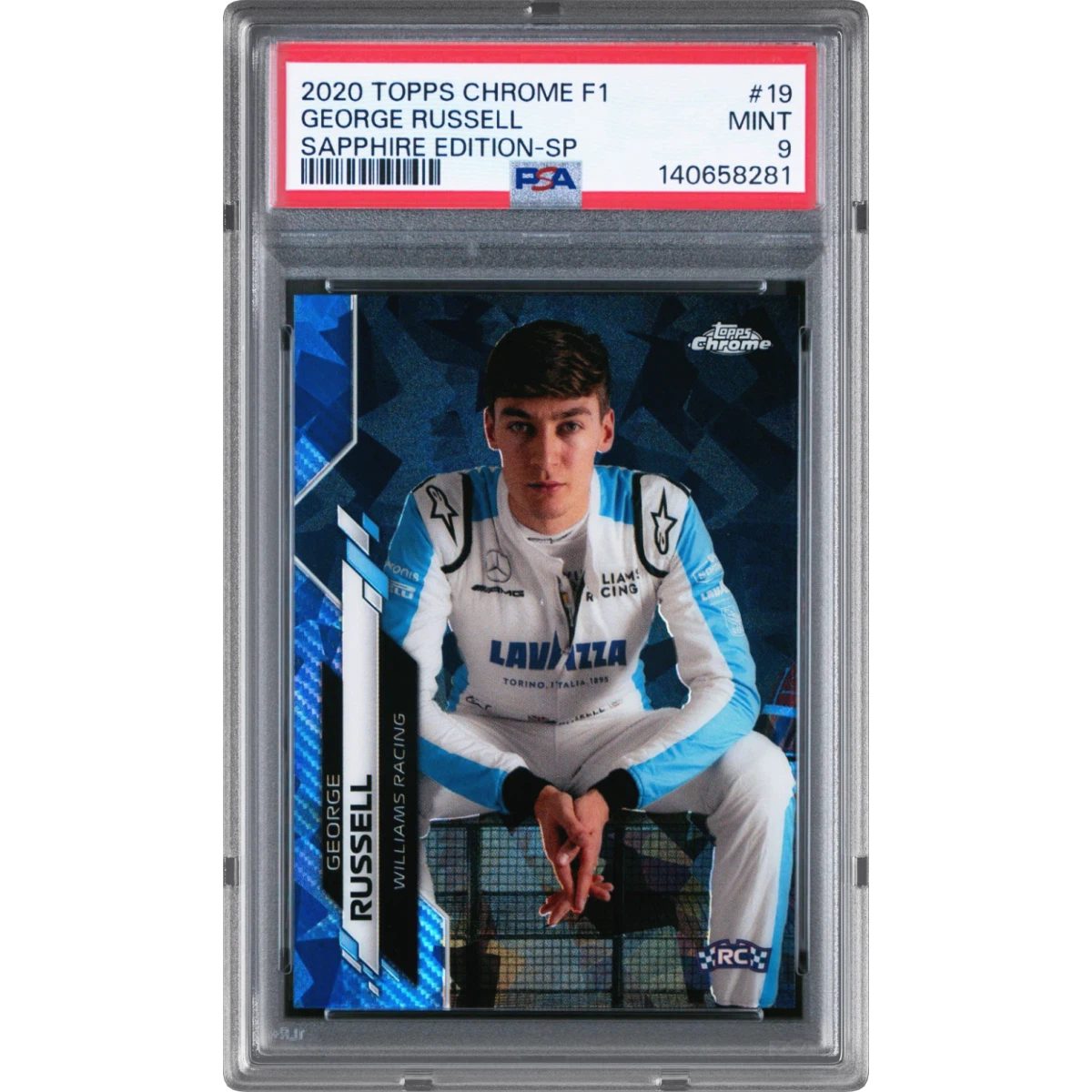 2020 Topps Chrome Formula 1 Sapphire Edition #19 George Russell - SP (PSA 9 MINT)