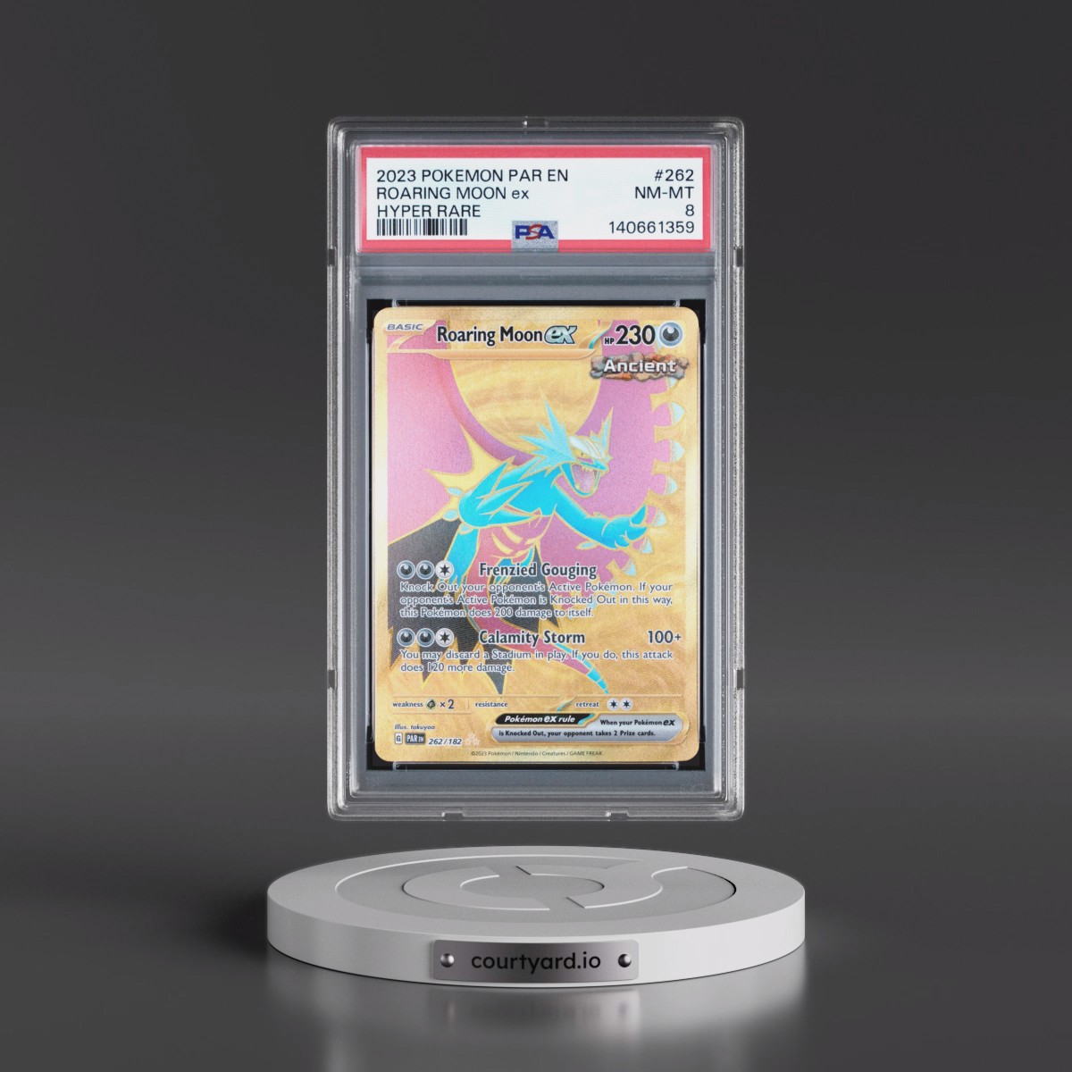 2023 Pokémon Par EN-Paradox Rift #262 Roaring Moon EX - Holo Hyper Rare (PSA 8 NM-MT)