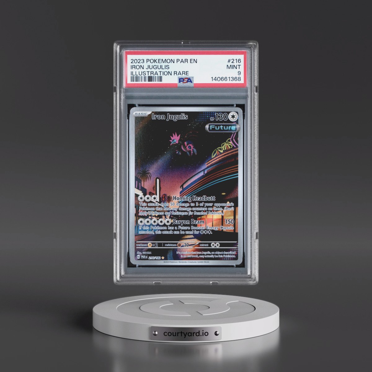 2023 Pokémon Par EN-Paradox Rift #216 Iron Jugulis - Illustration Rare (PSA 9 MINT)