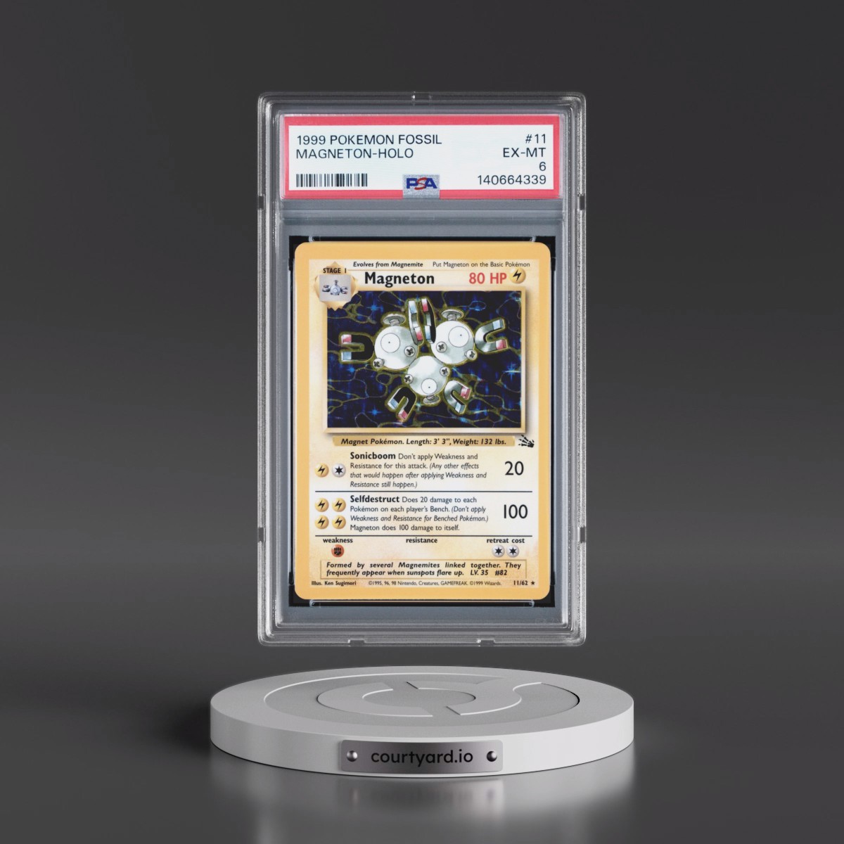 1999 Pokémon Fossil #11 Magneton - Holo (PSA 6 EX-MT)