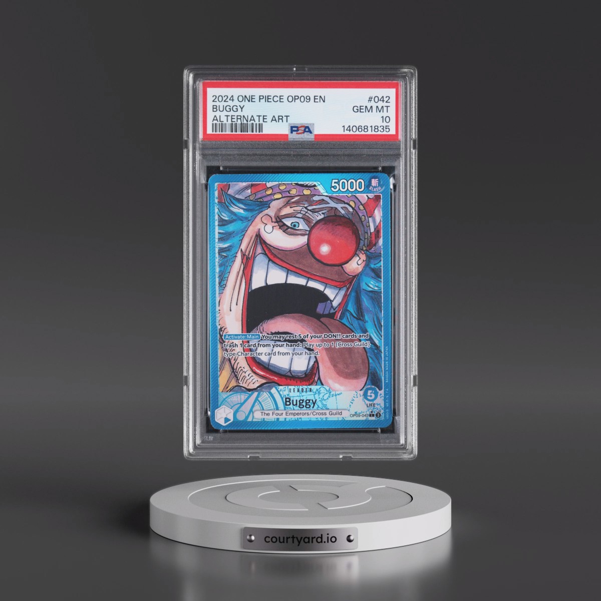 2024 One Piece OP09-Emperors in the New World #042 Buggy - Alternate Art (PSA 10 GEM MINT)