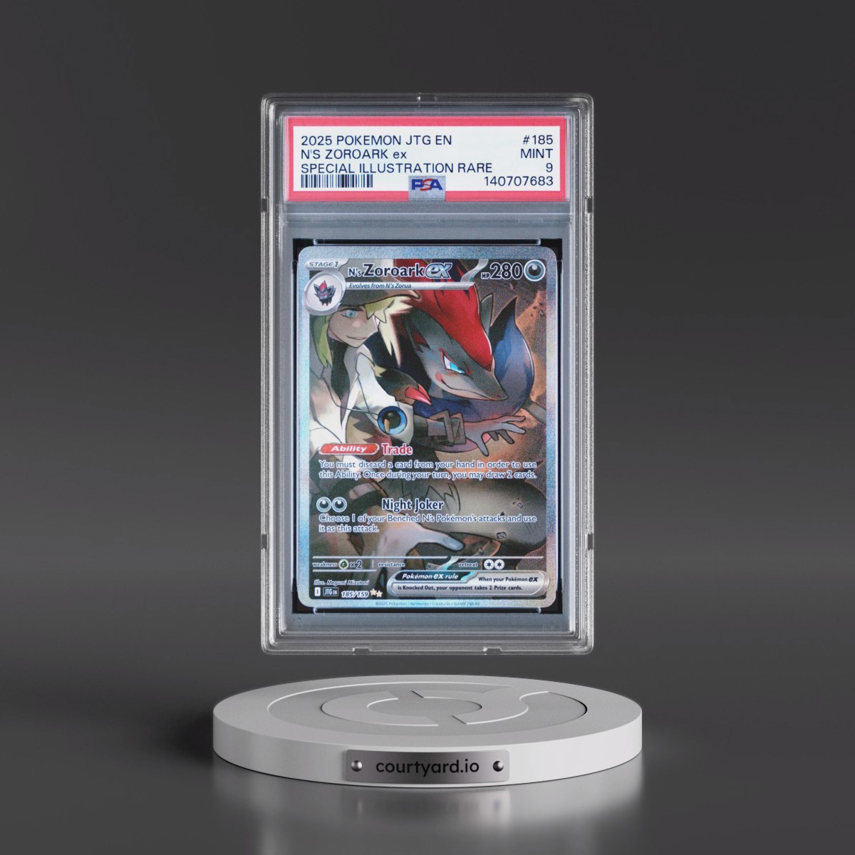2025 Pokémon Jtg EN-Journey Together #185 N's Zoroark EX - Holo Special Illustration Rare (PSA 9 MINT)