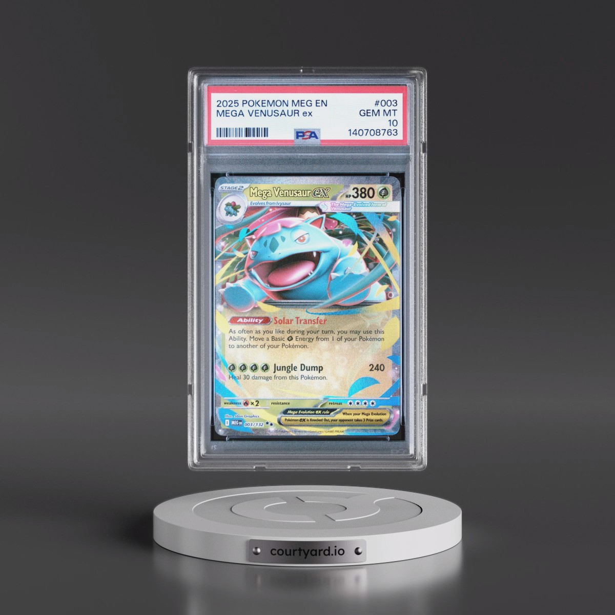 2025 Pokémon Meg EN-Mega Evolution #003 Mega Venusaur EX - Holo (PSA 10 GEM MINT)