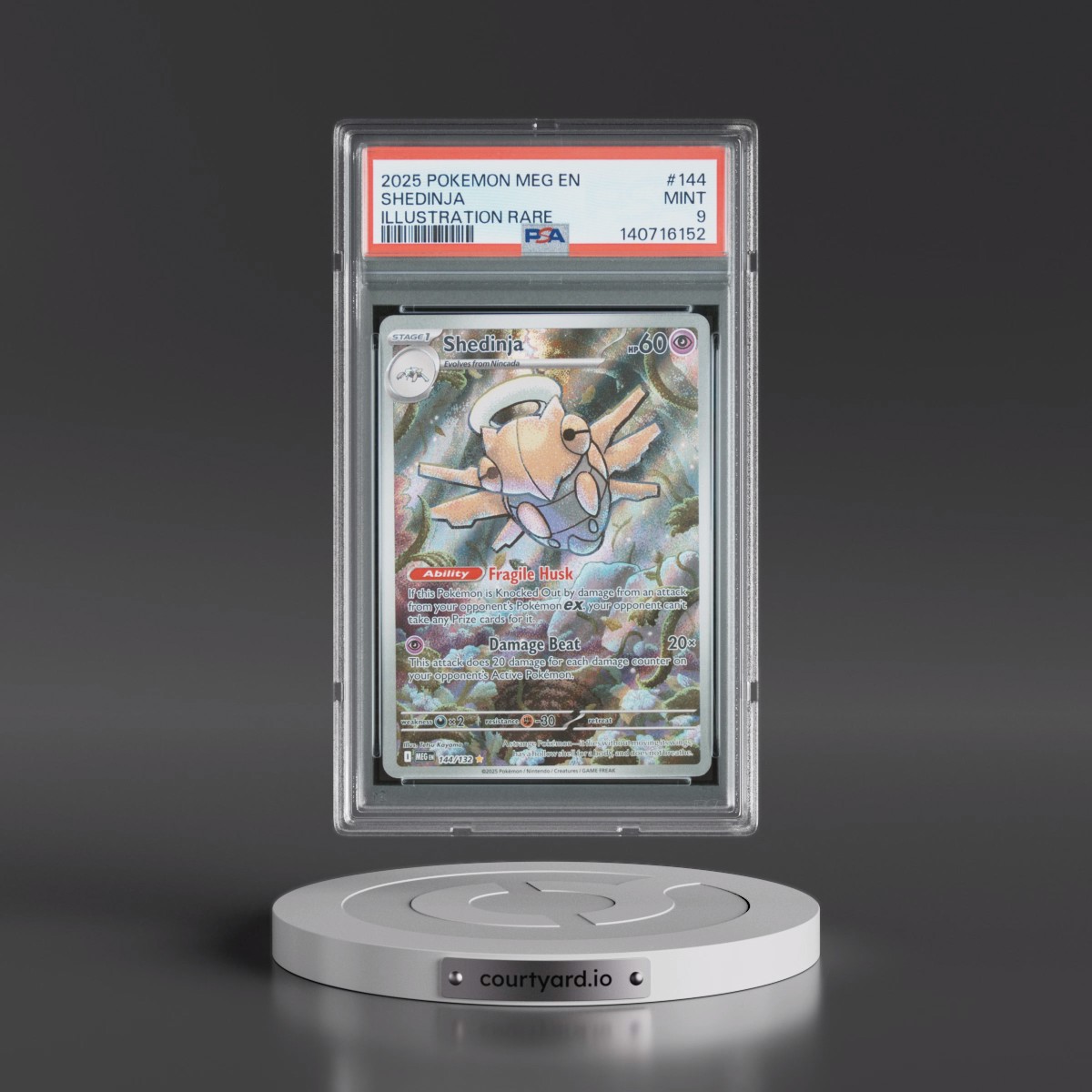 2025 Pokémon Meg EN-Mega Evolution #144 Shedinja - Illustration Rare (PSA 9 MINT)