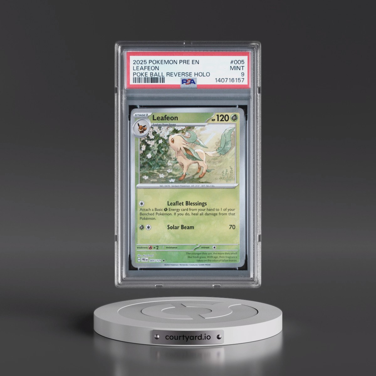 2025 Pokémon Pre EN-Prismatic Evolutions #005 Leafeon - Reverse Holo Poke Ball (PSA 9 MINT)