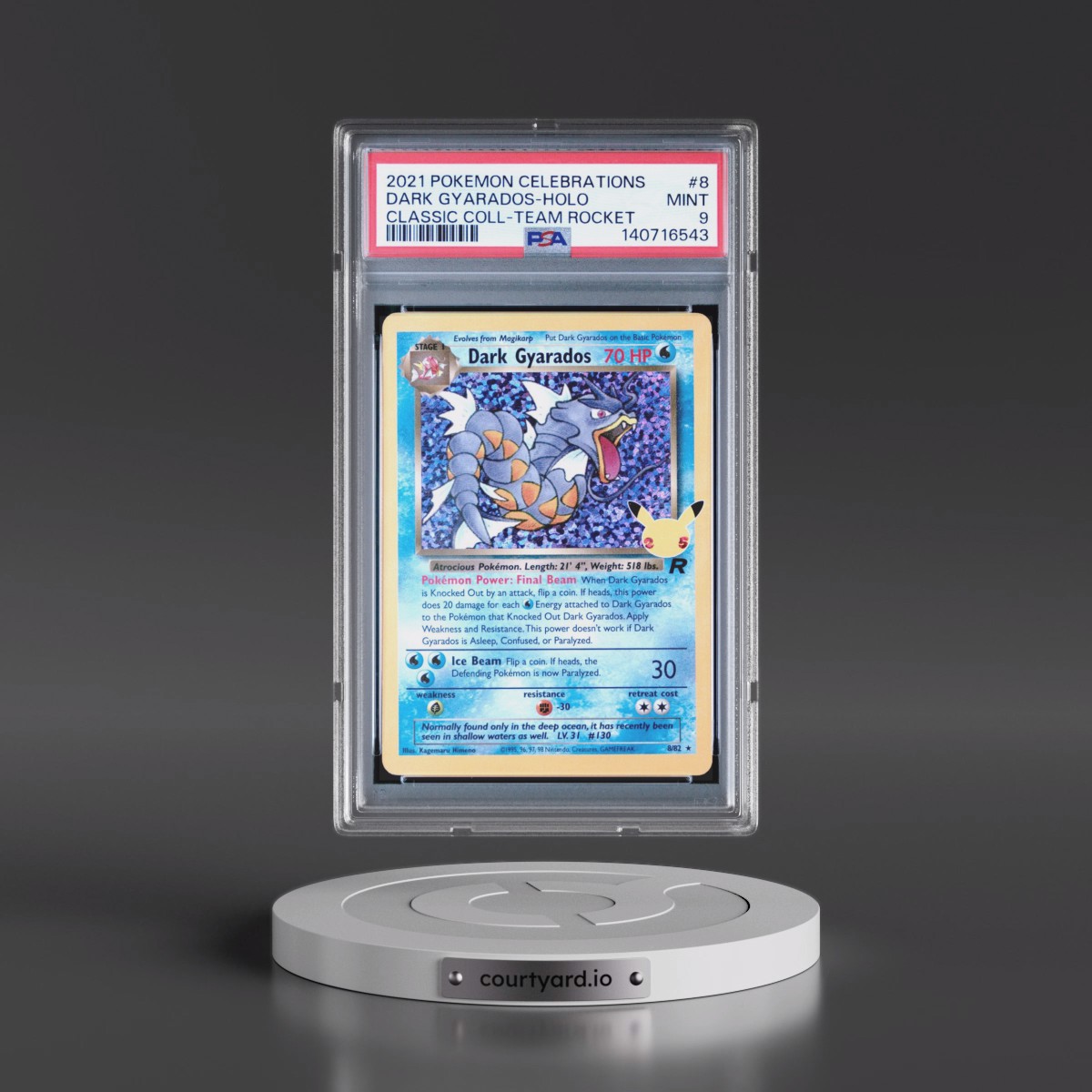 2021 Pokémon Celebrations Classic Collection #8 Dark Gyarados - Holo (PSA 9 MINT)
