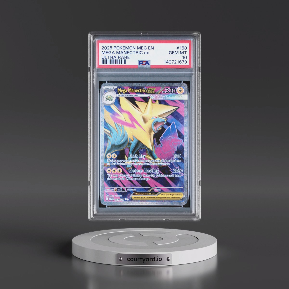 2025 Pokémon Meg EN-Mega Evolution #158 Mega Manectric EX - Holo Ultra Rare (PSA 10 GEM MINT)