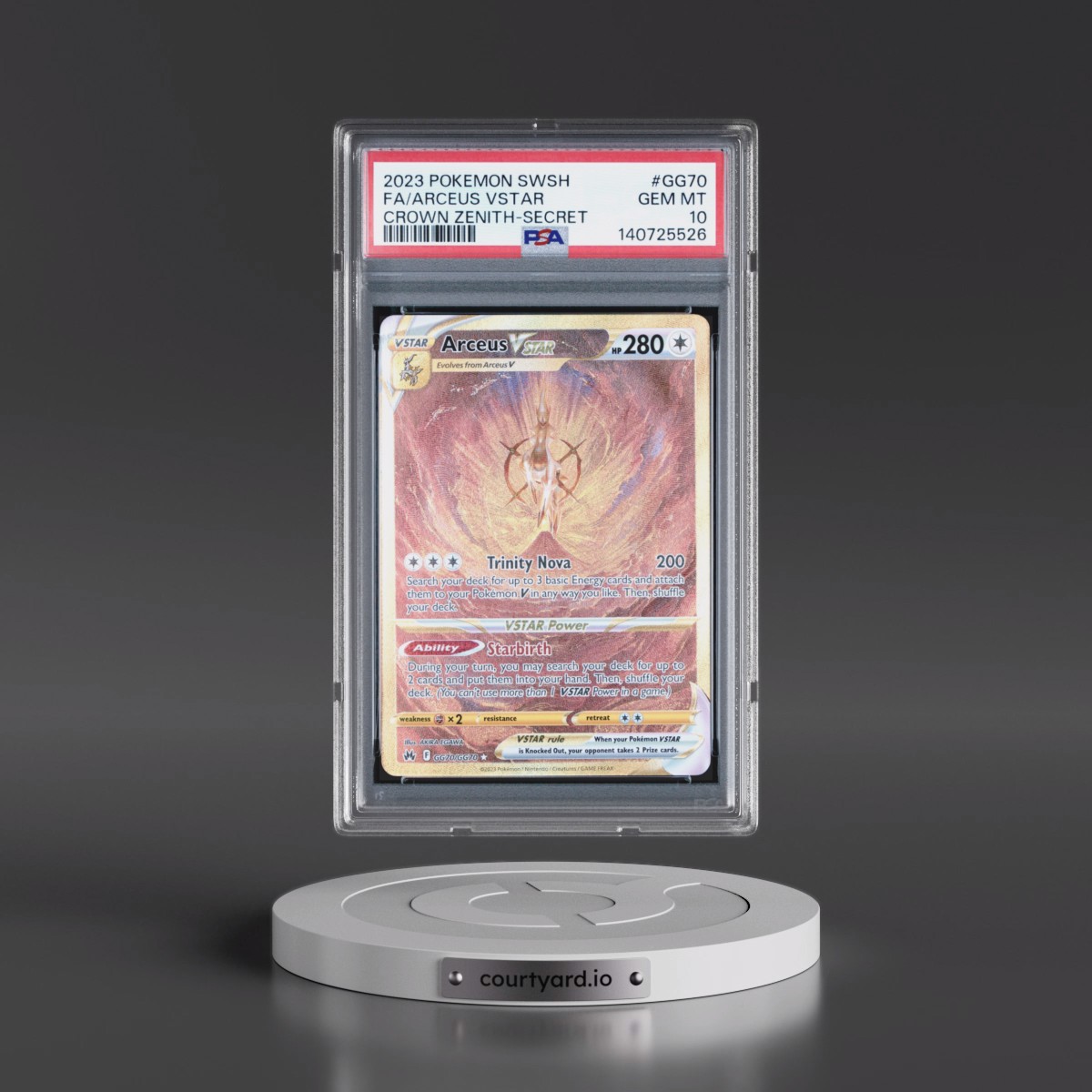 2023 Pokémon Sword and Shield Crown Zenith Arceus Vstar - Full Art Secret #GG70 PSA 10