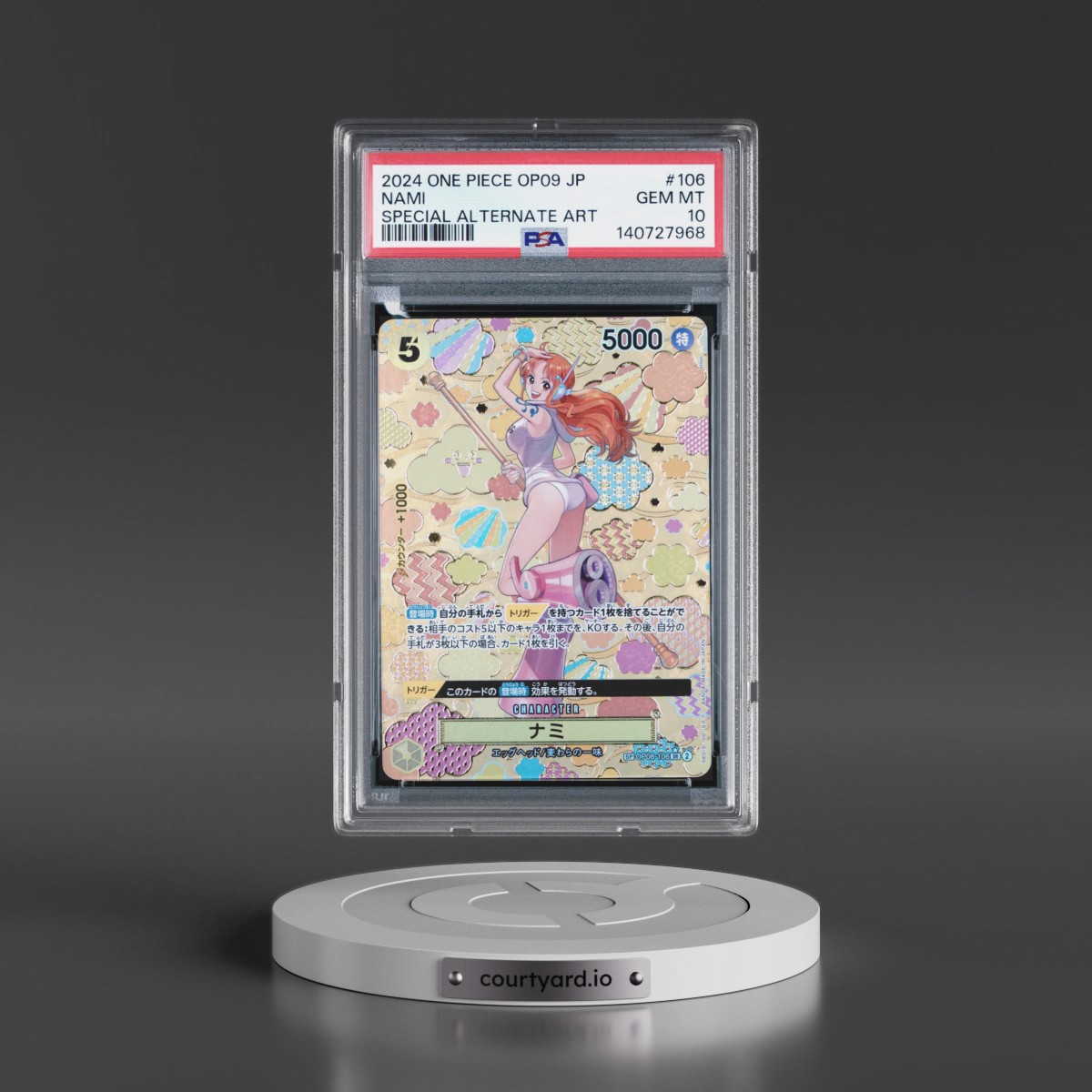 2024 One Piece Japanese OP09-Emperors in the New World #106 Nami - Special Alternate Art (PSA 10 GEM MINT)