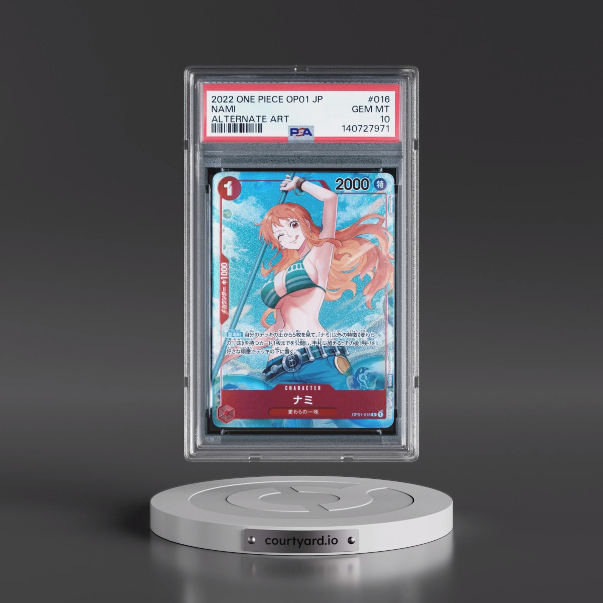 2022 One Piece Japanese OP01-Romance Dawn #016 Nami - Alternate Art (PSA 10 GEM MINT)