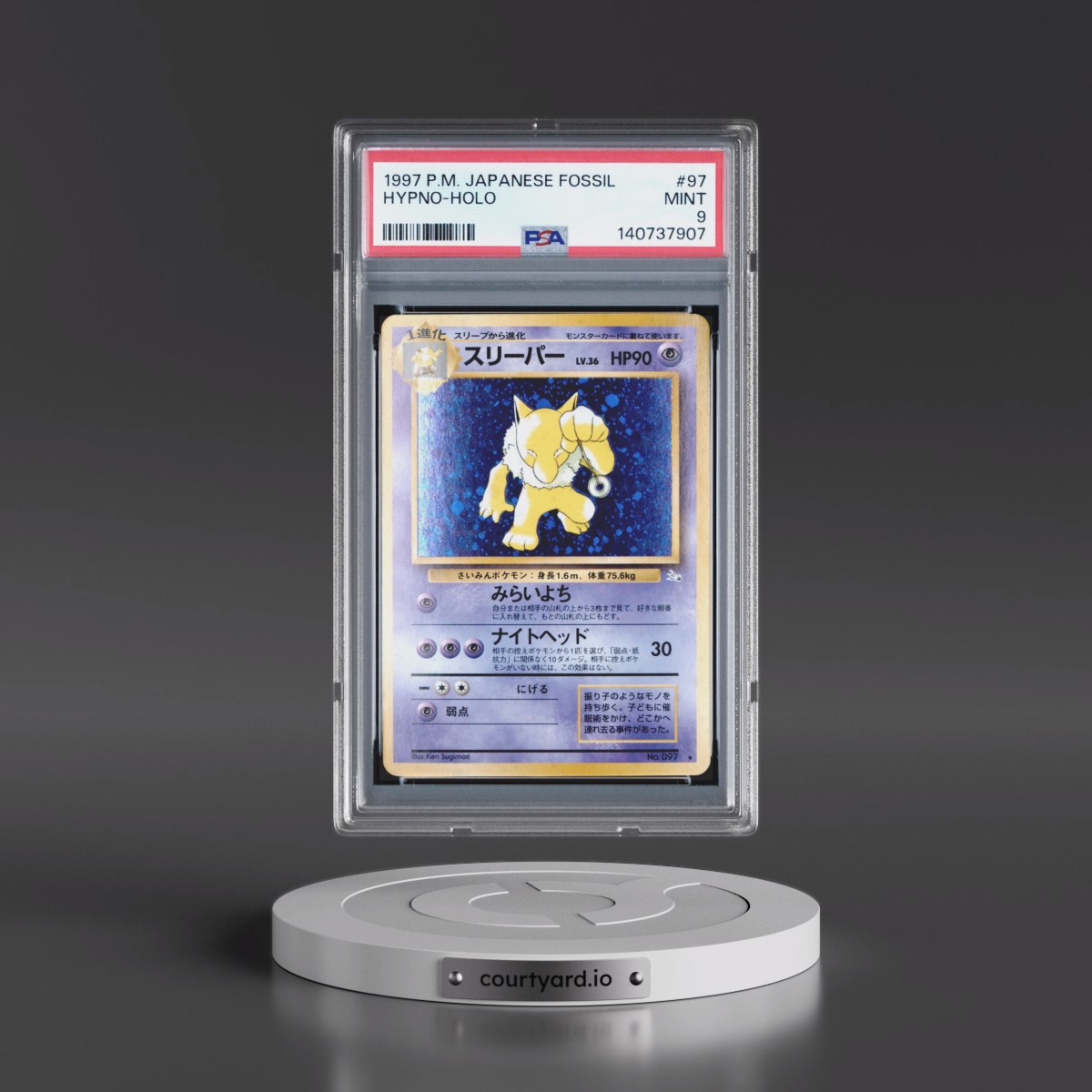 1997 Pokémon Fossil #97 Hypno - Holo (PSA 9 MINT)