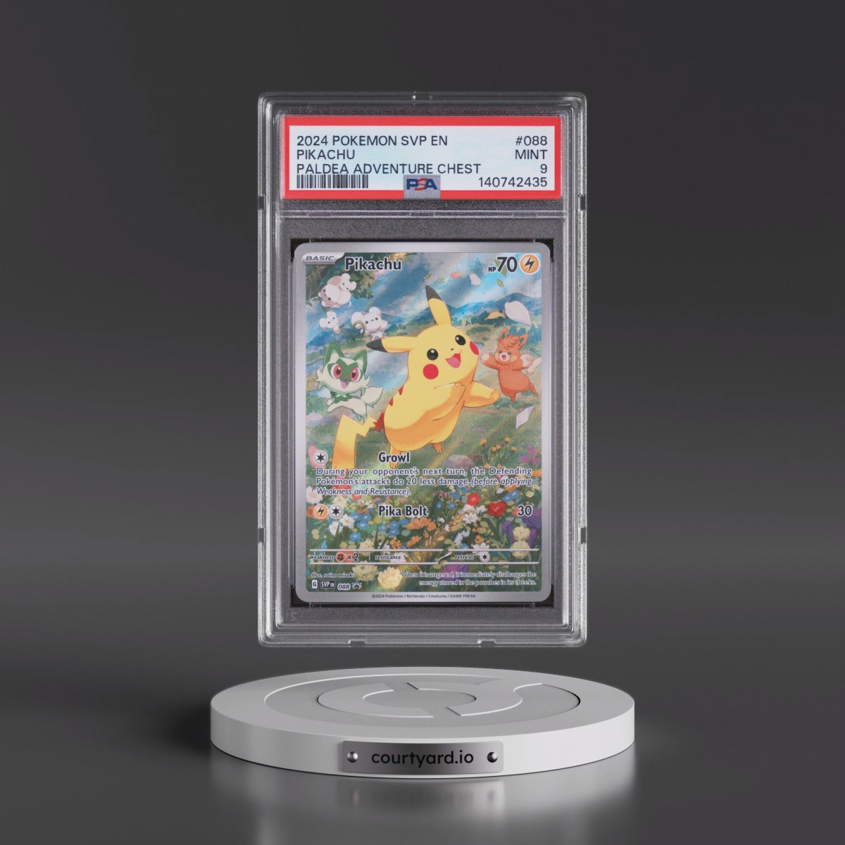 2024 Pokémon Svp EN-SV Black Star Promo #088 Pikachu - Paldea Adventure Chest (PSA 9 MINT)