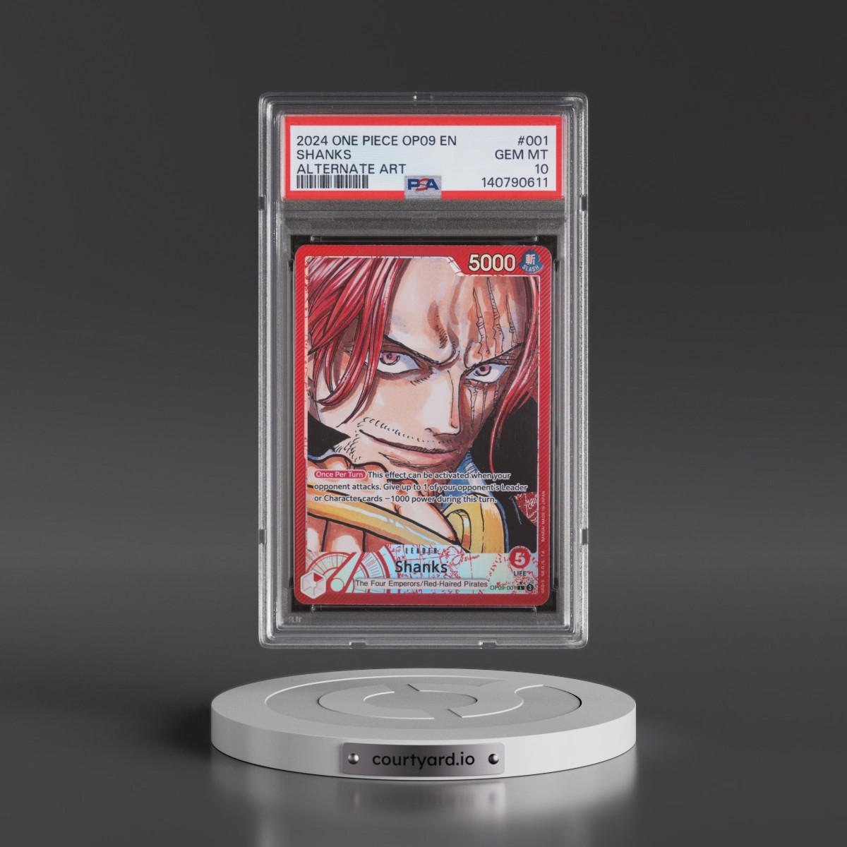 2024 One Piece OP09-Emperors in the New World #001 Shanks - Alternate Art (PSA 10 GEM MINT)