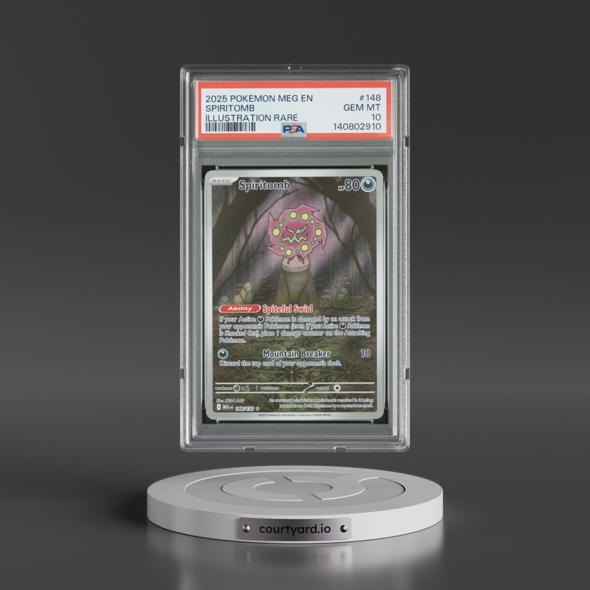 2025 Pokémon Meg EN-Mega Evolution #148 Spiritomb - Illustration Rare (PSA 10 GEM MINT)
