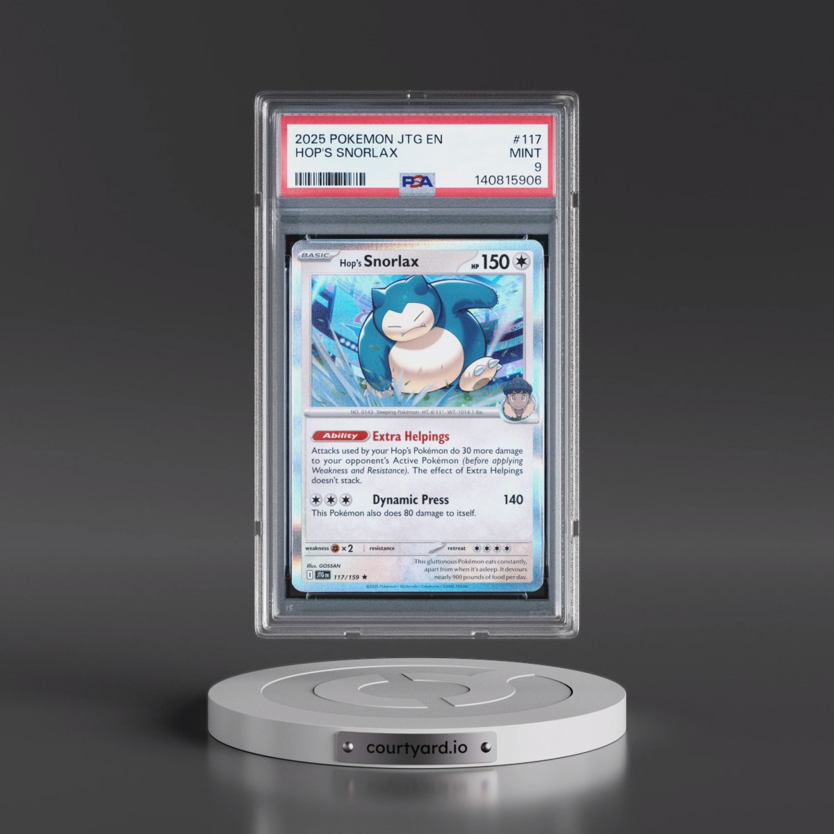 2025 Pokémon Jtg EN-Journey Together #117 Hop's Snorlax (PSA 9 MINT)