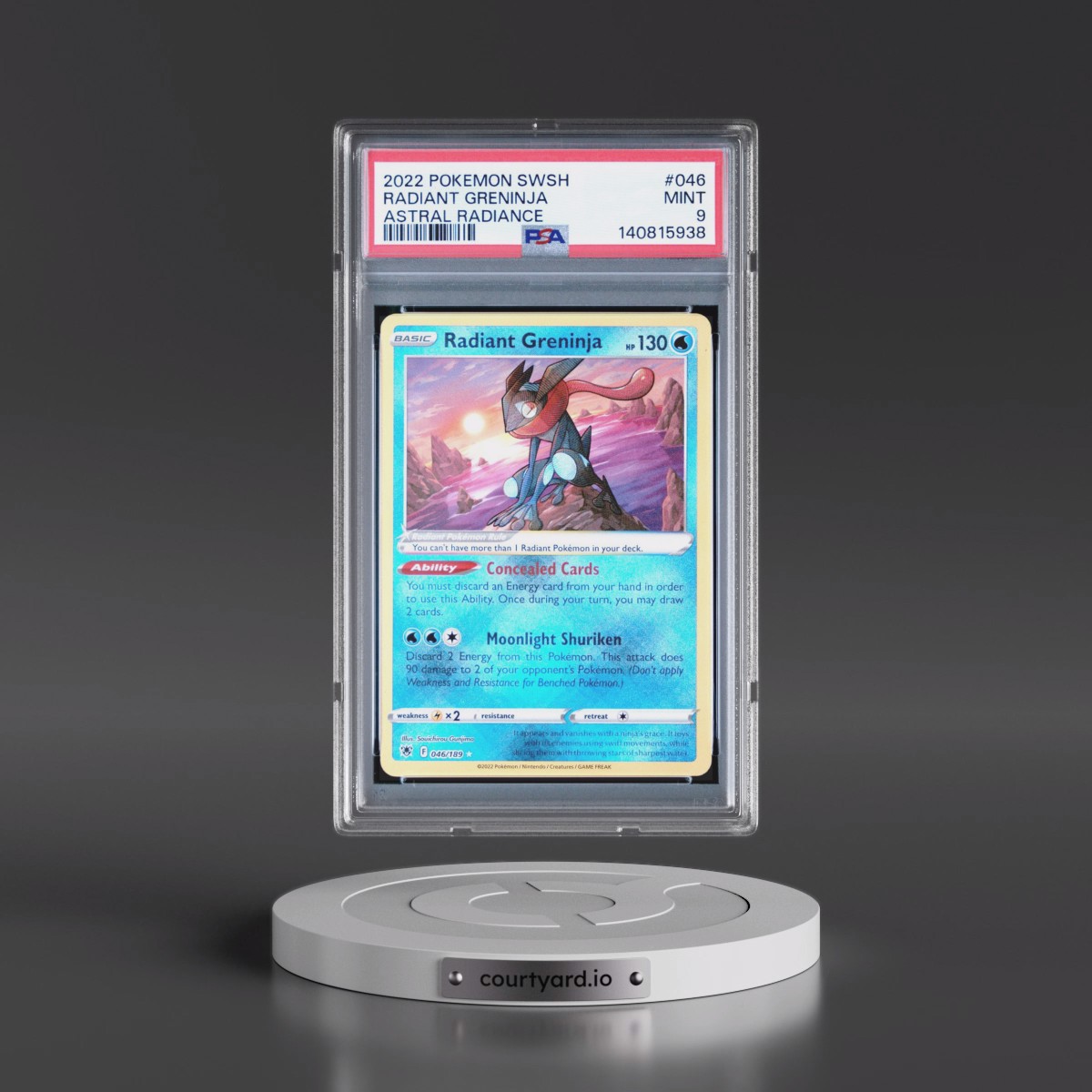 2022 Pokémon Sword & Shield Astral Radiance #046 Radiant Greninja - Holo (PSA 9 MINT)