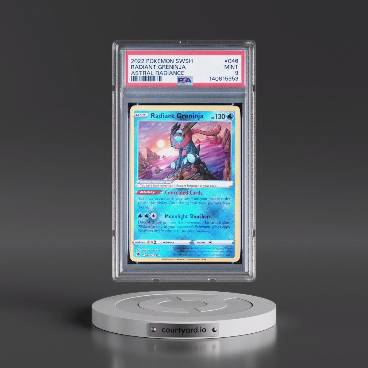 2022 Pokémon Sword & Shield Astral Radiance #046 Radiant Greninja - Holo (PSA 9 MINT)