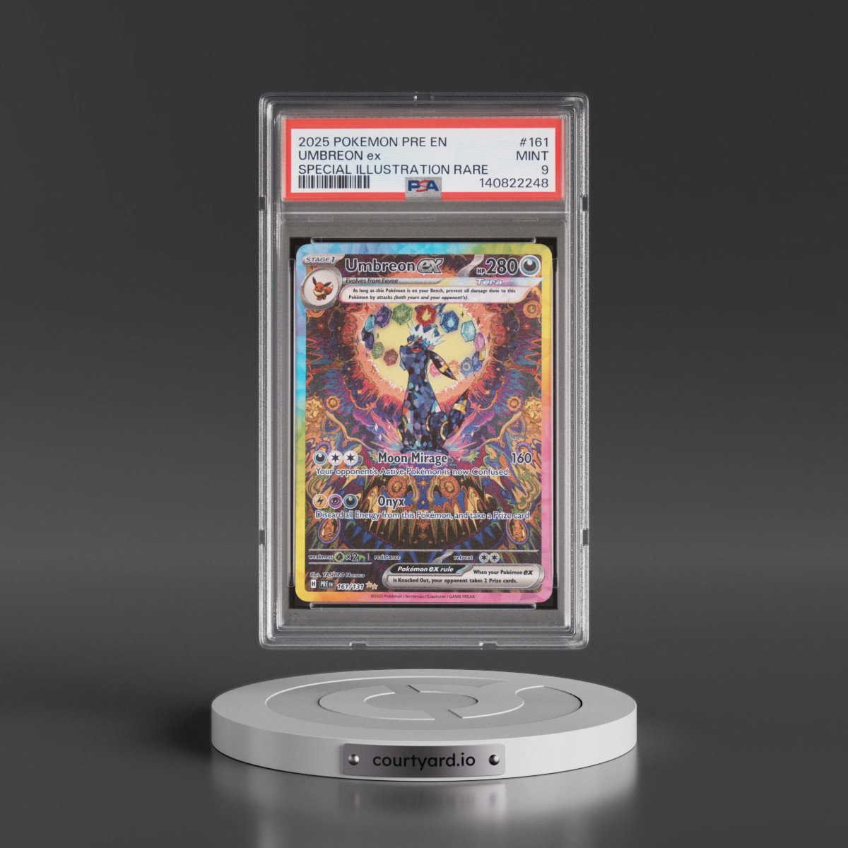 2025 Pokémon Pre EN-Prismatic Evolutions #161 Umbreon EX - Holo Special Illustration Rare (PSA 9 MINT)