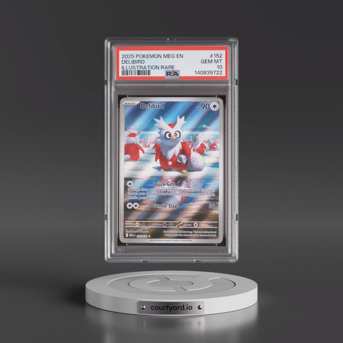 2025 Pokémon Meg EN-Mega Evolution #152 Delibird - Illustration Rare (PSA 10 GEM MINT)