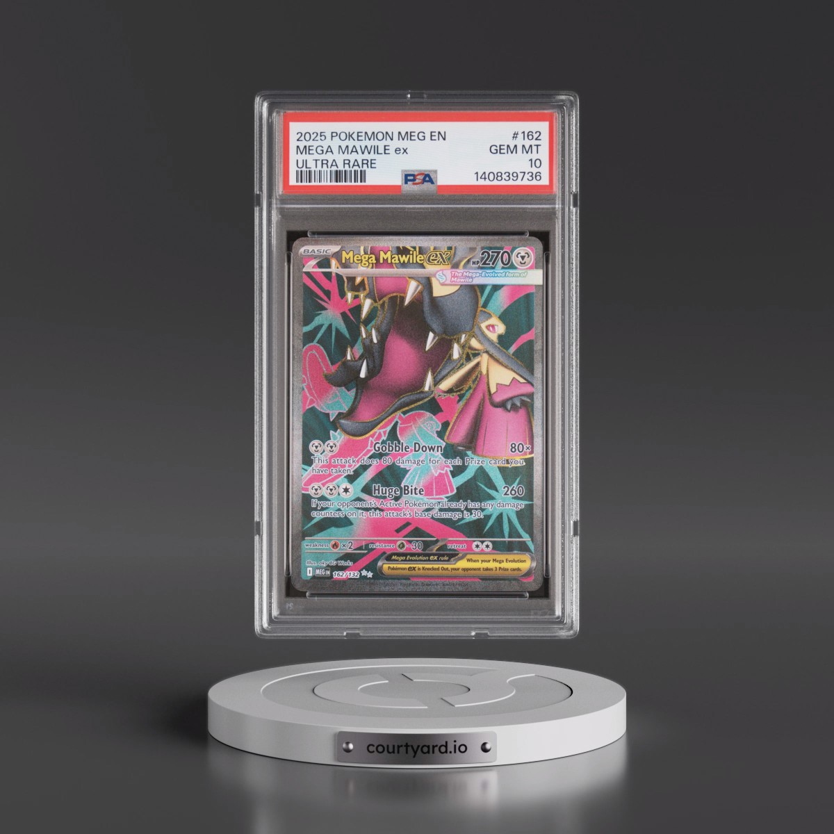 2025 Pokémon Meg EN-Mega Evolution #162 Mega Mawile EX - Holo Ultra Rare (PSA 10 GEM MINT)