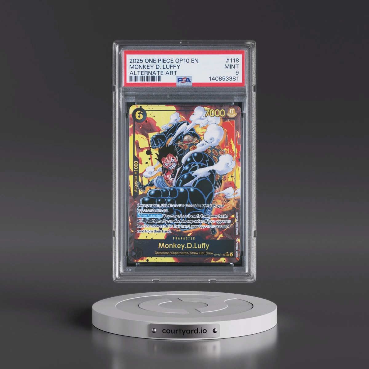 2025 One Piece OP10-Royal Blood #118 Monkey D. Luffy - Alternate Art (PSA 9 MINT)
