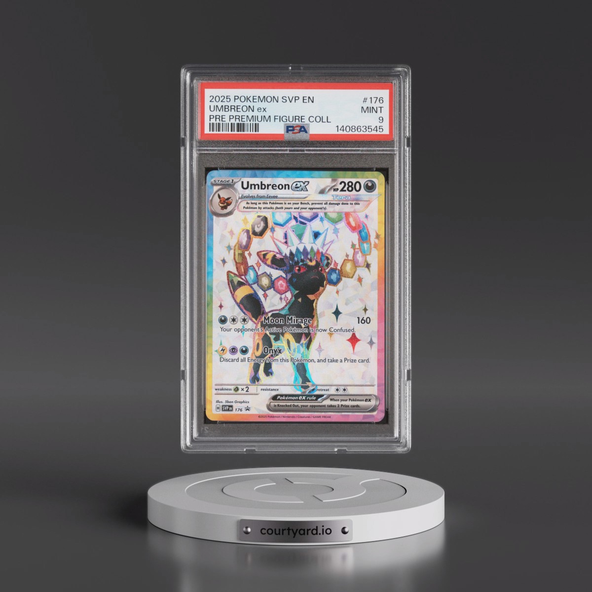 2025 Pokémon Svp EN-SV Black Star Promo #176 Umbreon EX - Holo Prismatic Evolutions Premium Figure Collection (PSA 9 MINT)