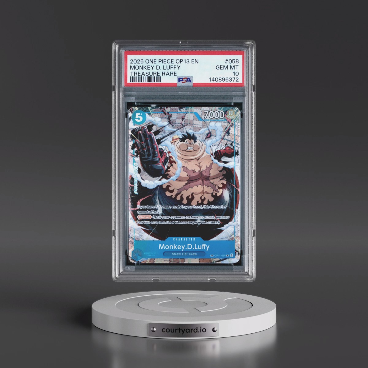 2025 One Piece OP13-Carrying on His Will #058 Monkey D. Luffy - Treasure Rare (PSA 10 GEM MINT)