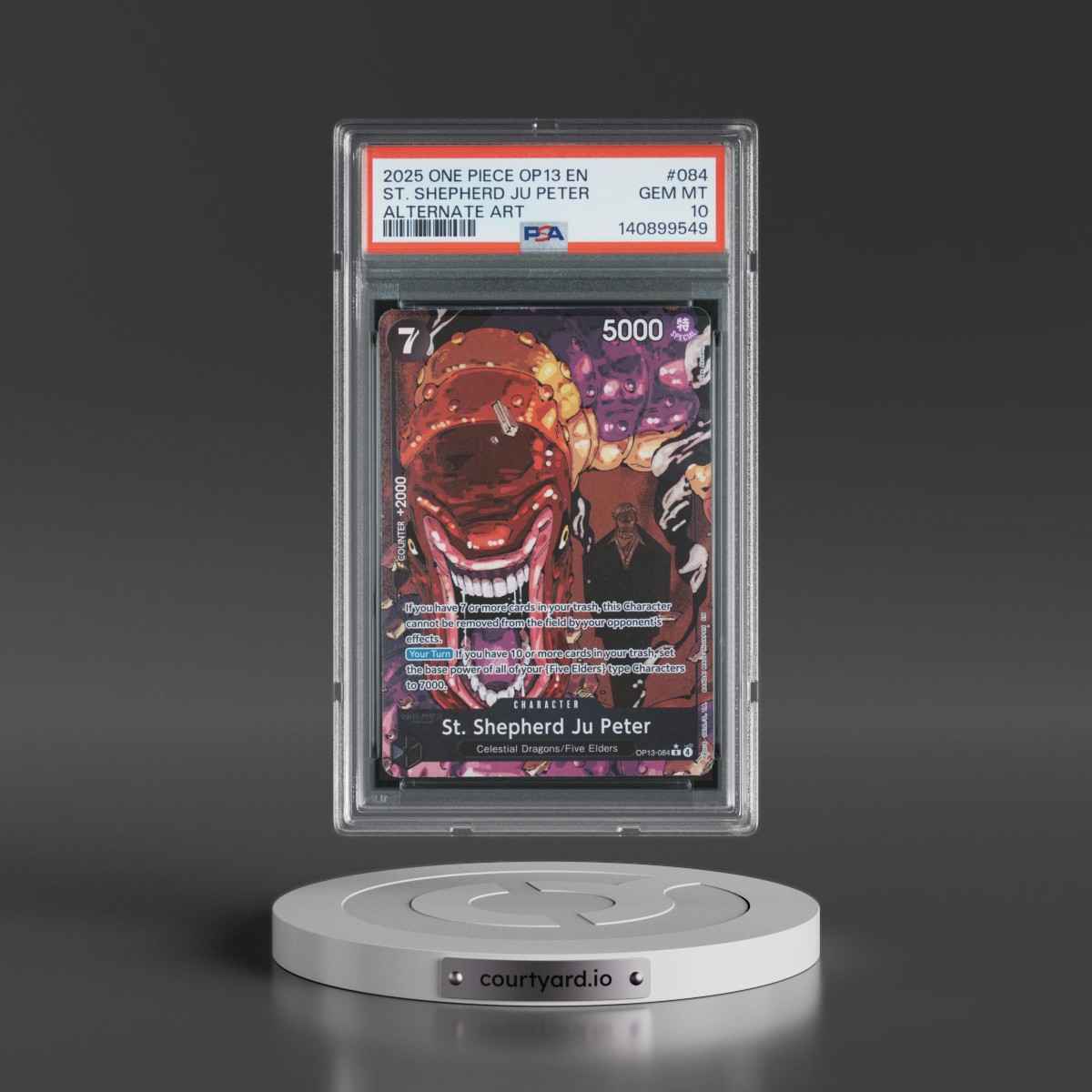 2025 One Piece OP13-Carrying on His Will #084 St. Shepherd JU Peter - Alternate Art (PSA 10 GEM MINT)