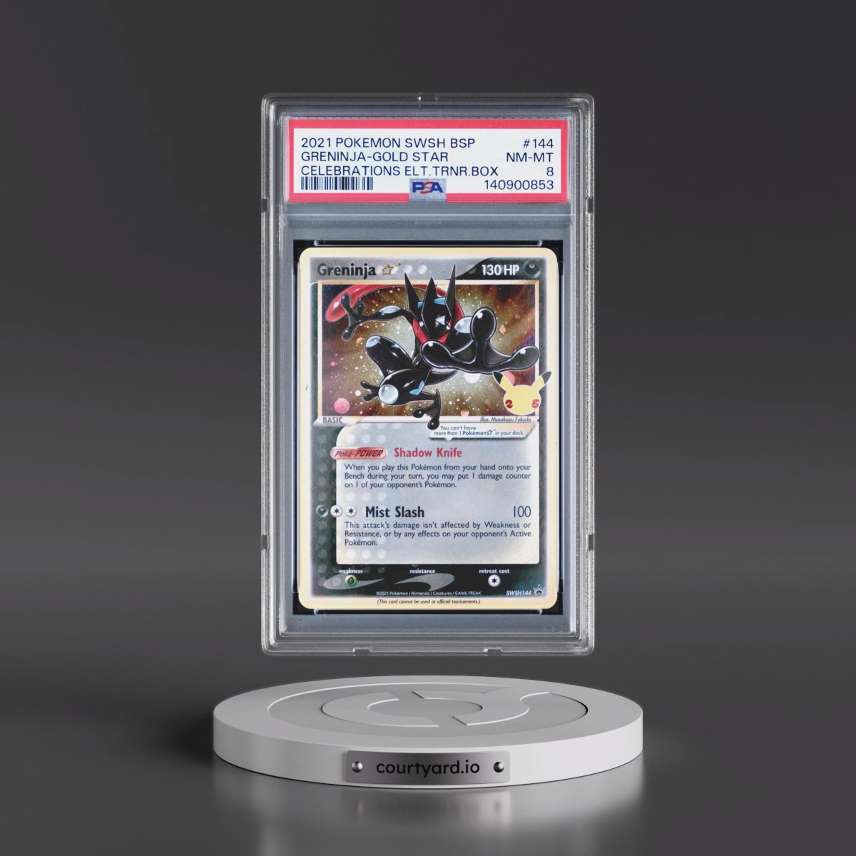 2021 Pokémon Swsh Black Star Promo #144 Greninja-Gold Star - Celebrations Elite Trainer Box (PSA 8 NM-MT)