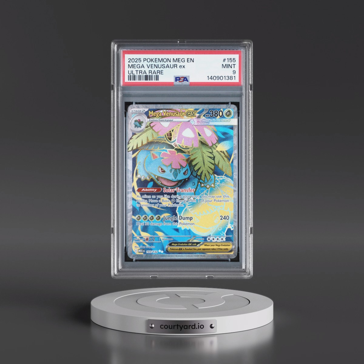 2025 Pokémon Meg EN-Mega Evolution #155 Mega Venusaur EX - Holo Ultra Rare (PSA 9 MINT)